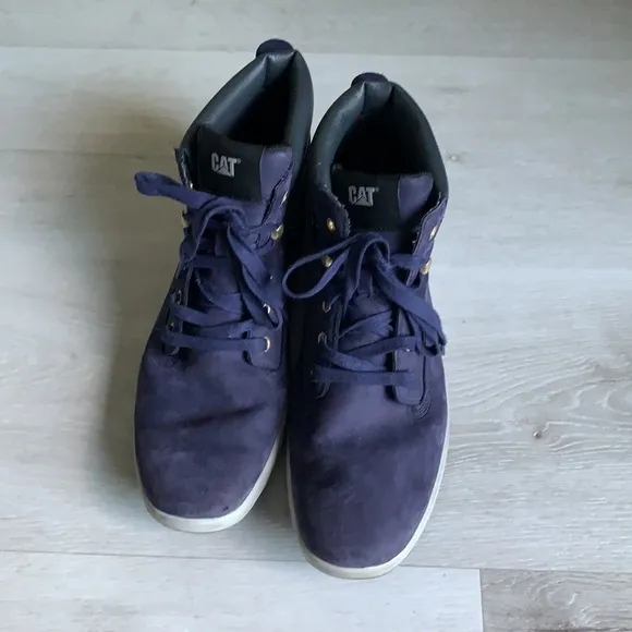 Men’s Caterpillar Navy Suede high top sneakers leather size 12 CAT gray