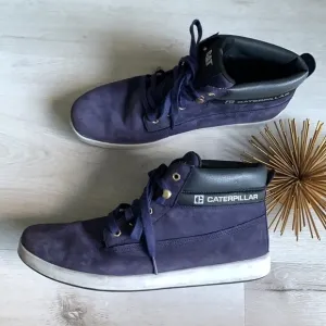 Men’s Caterpillar Navy Suede high top sneakers leather size 12 CAT gray
