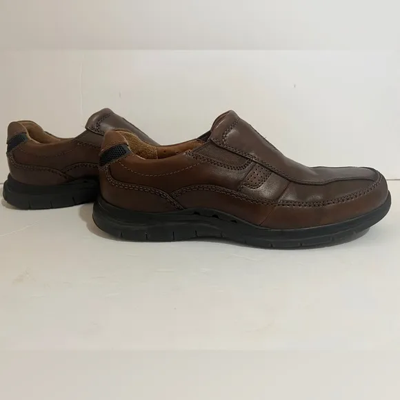 Mens Clark Leather Loafers Shoes Brown Size 8.5M