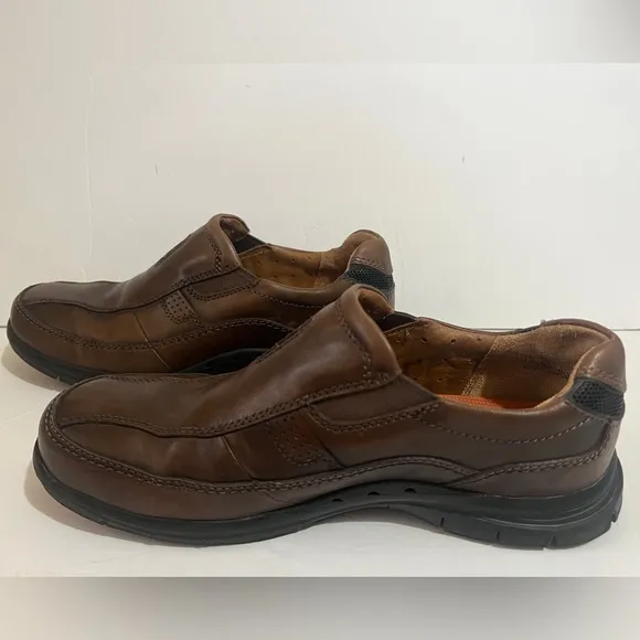 Mens Clark Leather Loafers Shoes Brown Size 8.5M