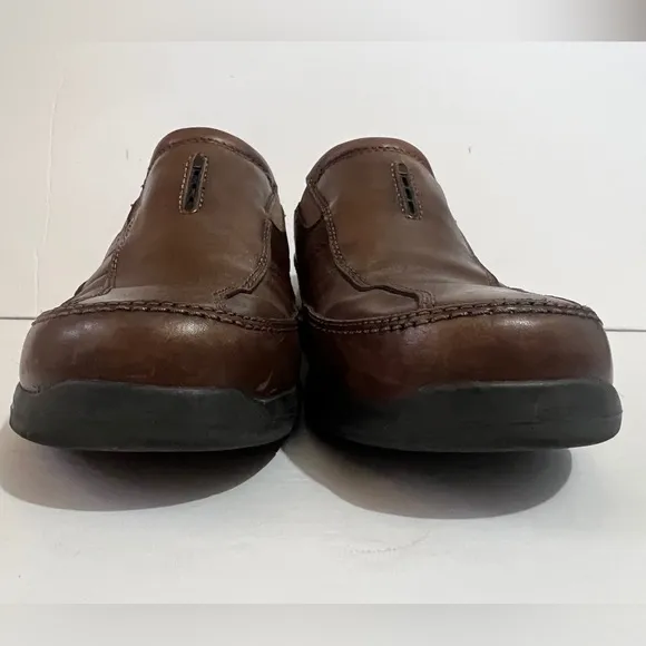 Mens Clark Leather Loafers Shoes Brown Size 8.5M