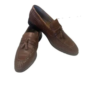 MENS CLARKS TOR COLLECTION TWINLEY FREE LEATHER SLIP ON TASSEL LOAFER SHOES Sz 9