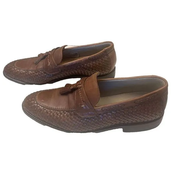 MENS CLARKS TOR COLLECTION TWINLEY FREE LEATHER SLIP ON TASSEL LOAFER SHOES Sz 9