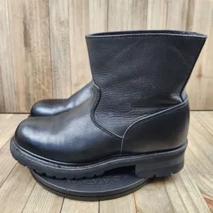 Mens Double H Boots size 9 D Ankle High 7&quot; Harness Black Leather Boots