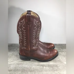 Mens Double H HH DH3251 Round Toe Scalloped Cowboy Western Boots Pull On Size 11