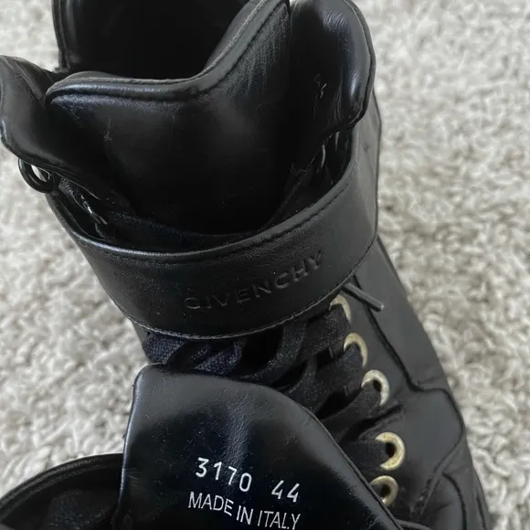 Men’s Givenchy Black Leather High Top Sneakers