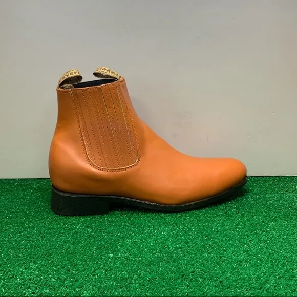 Men’s Half boot Bone Western Cowboy Charro Leather Botin Hueso de Piel 3000