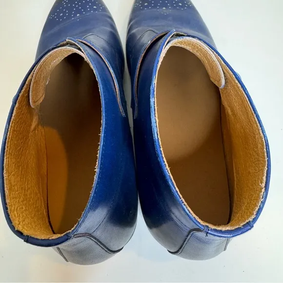 Men's leather boots buckle Chelsea pointed toe trendy high-top leather shoes