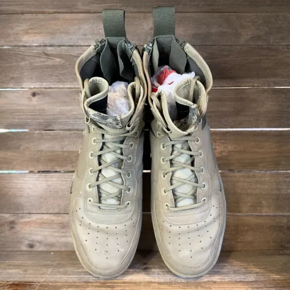 Mens Nike Air Force 1‎ SF Mid Mushroom Camo Leather Boots Shoes Sneakers Size 12