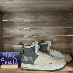 Mens Nike Air Force 1‎ SF Mid Mushroom Camo Leather Boots Shoes Sneakers Size 12