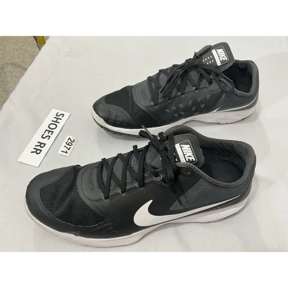 Men’s Nike Fslite2 Size 14 Lace Up Black Leather Mesh Sneakers