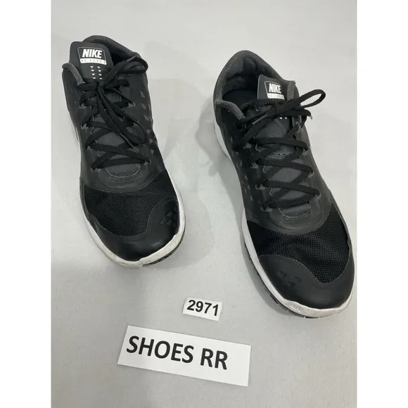 Men’s Nike Fslite2 Size 14 Lace Up Black Leather Mesh Sneakers