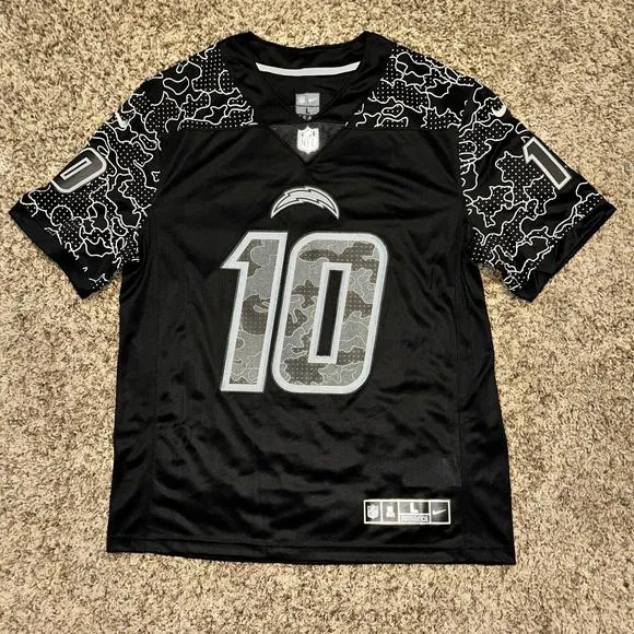Men's Nike Justin Herbert Black Los Angeles Chargers RFLCTV Limited Jersey