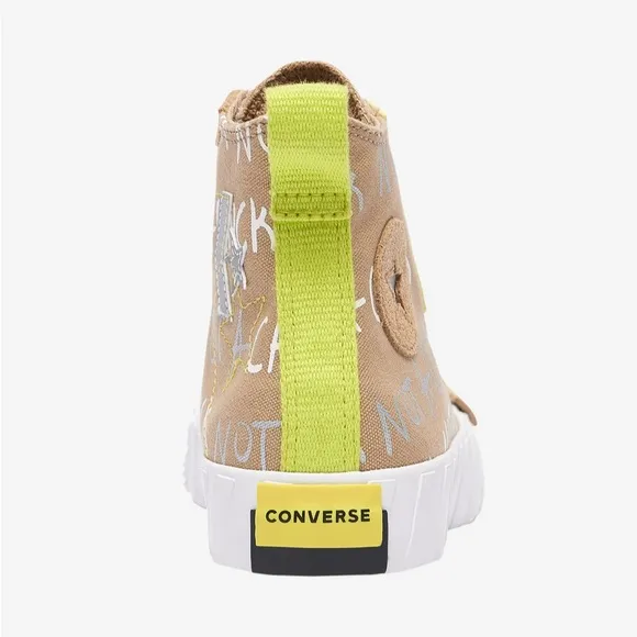 Mens Not a Chuck neon yellow contrast High Top Converse Sneakers size 10.5