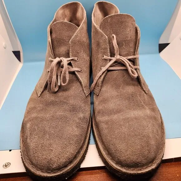 Men's Shoes Clarks DESERT BOOT 13M Lace Up Chukka Boots 55527 WOLF GRAY SUEDE