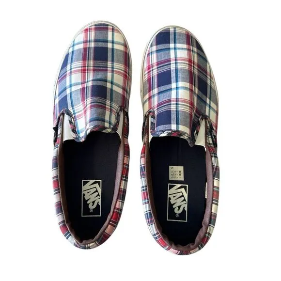 Men’s Size 12 VANS Plaid Slip On Shoes
