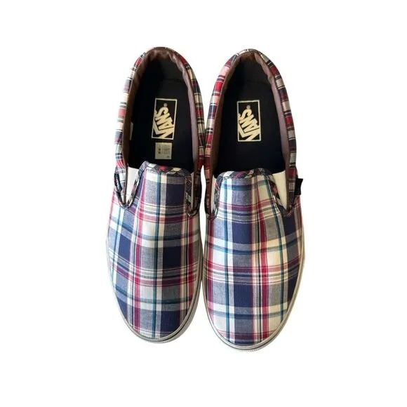 Men’s Size 12 VANS Plaid Slip On Shoes