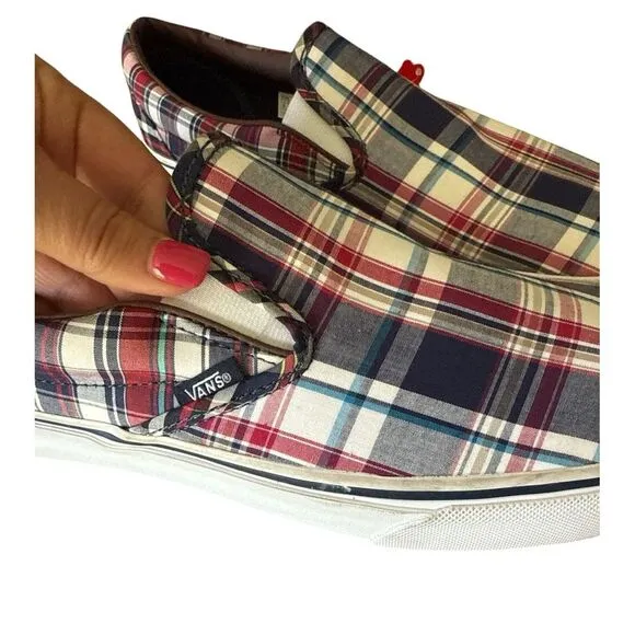 Men’s Size 12 VANS Plaid Slip On Shoes