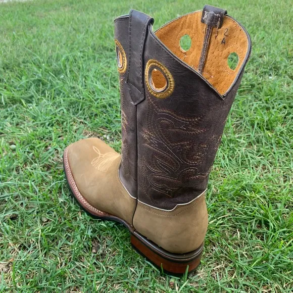 Men’s Western Cowboy Rodeo Texas Style boots Light Brown Leather Handmade 900