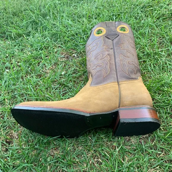 Men’s Western Cowboy Rodeo Texas Style boots Light Brown Leather Handmade 900