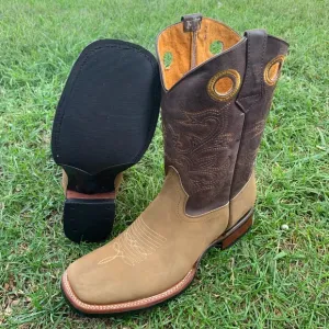 Men’s Western Cowboy Rodeo Texas Style boots Light Brown Leather Handmade 900