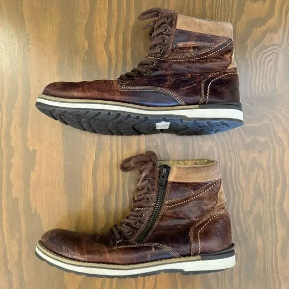 Men’s GBX brown leather lace up boots