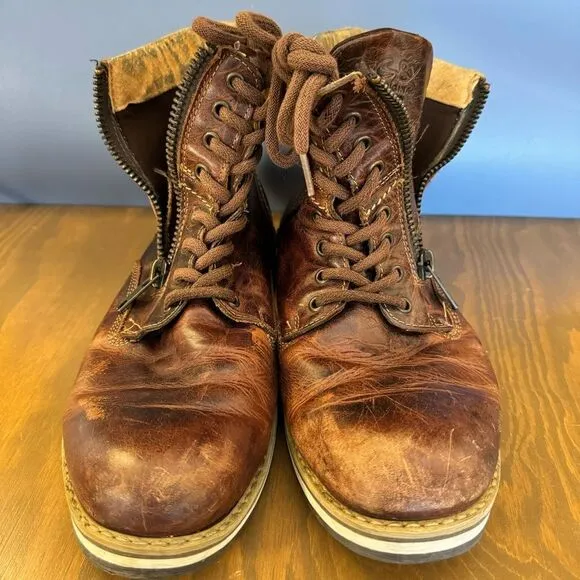 Men’s GBX brown leather lace up boots