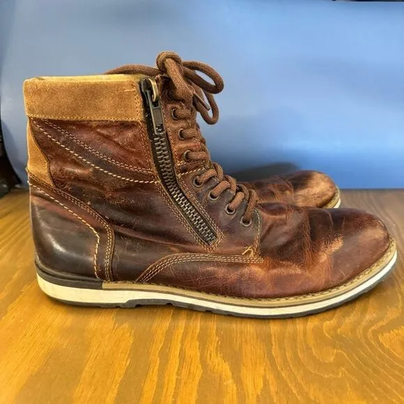 Men’s GBX brown leather lace up boots