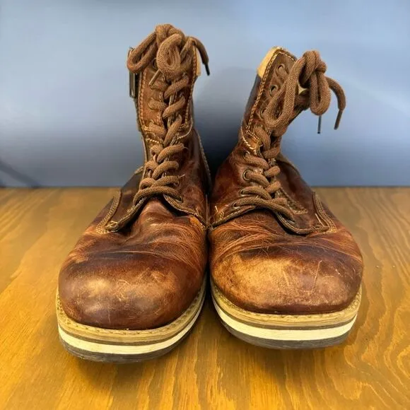 Men’s GBX brown leather lace up boots