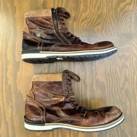 Men’s GBX brown leather lace up boots