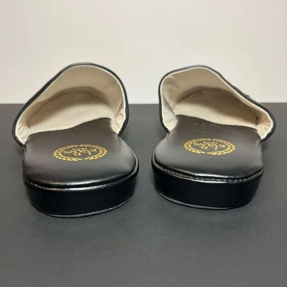 Mens L.B. EVANS Duke Scuff Black Leather Smoking Slippers / Size 12 Extra Wide