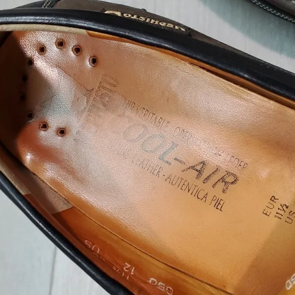 Mephisto Mens Cool Air Leather Moccasin 91414 Loafer Slip on shoes sz US 12
