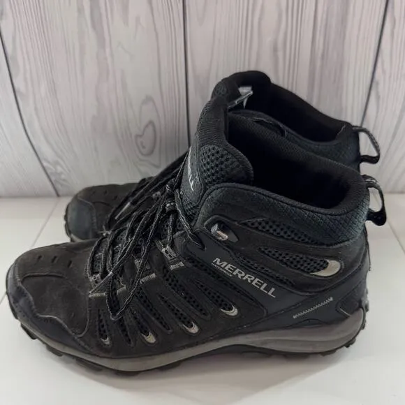 Merrell Crosslander Black Hiking Outdoor Mens Athletic Shoes Size 9