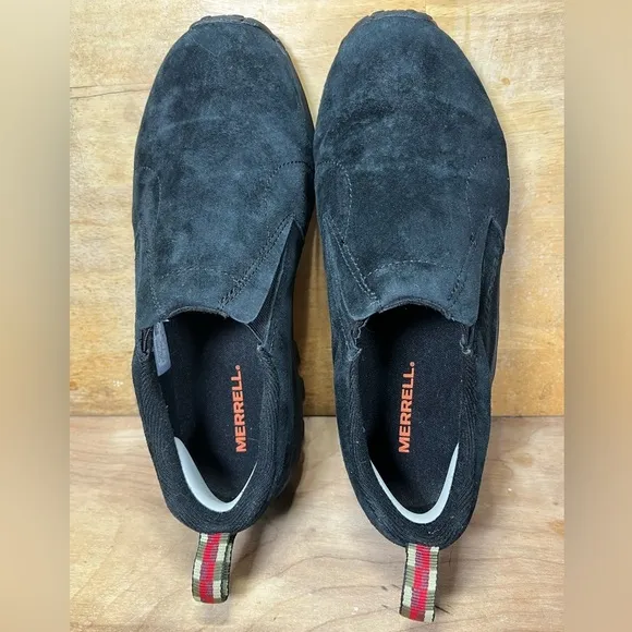 Merrell Jungle Moc SUEDE Womens Sz 9.5 Wide Slip On Shoes Clogs Black J63815W