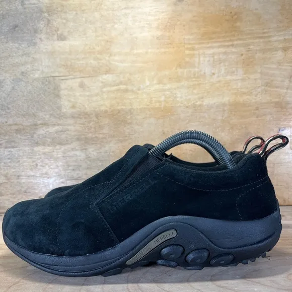 Merrell Jungle Moc SUEDE Womens Sz 9.5 Wide Slip On Shoes Clogs Black J63815W