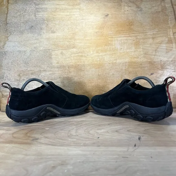 Merrell Jungle Moc SUEDE Womens Sz 9.5 Wide Slip On Shoes Clogs Black J63815W