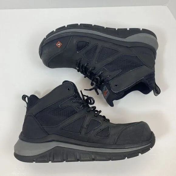 Merrell Men's Size 9 Full bench Speed Mid Carbon‎ Fiber Toe Work Shoes Black