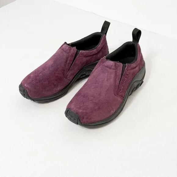 Merrell NWB Sz 8 Burgundy Women's Jungle Moc Suede Leather Slip On Shoes
