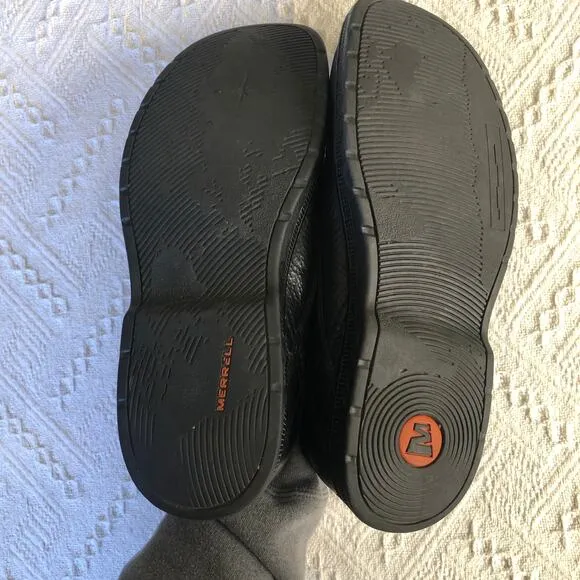 Merrell World Legend Leather Slip On Shoes Mens Size 10.5 Black Outdoors Slip On
