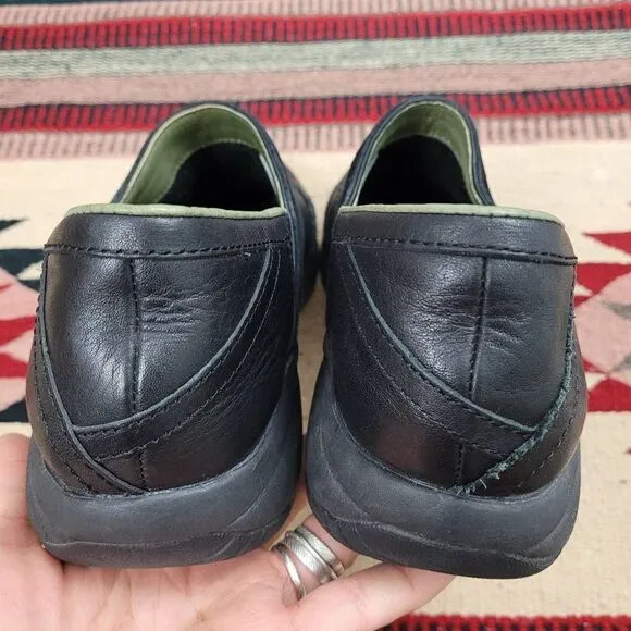 Merrell Primo Patch Black Leather Clogs Sz 11 Slip On Comfort Shoes J63786