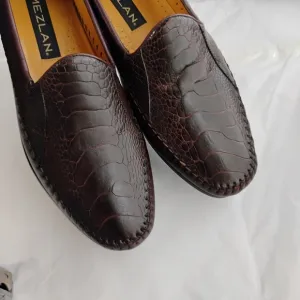 Mezlan Genuine Ostrich Slip On Loafer Shoes Mens Size 8
