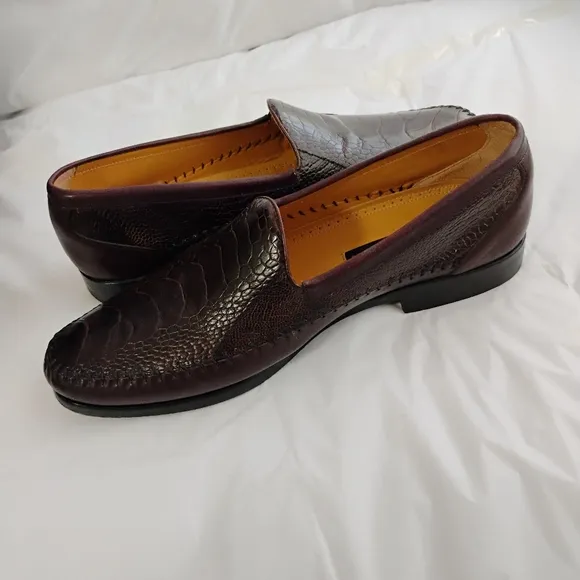 Mezlan Genuine Ostrich Slip On Loafer Shoes Mens Size 8