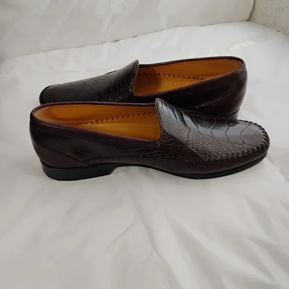 Mezlan Genuine Ostrich Slip On Loafer Shoes Mens Size 8