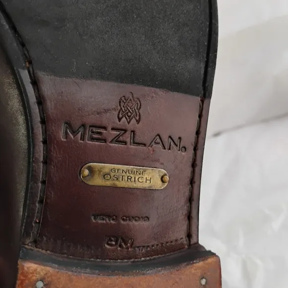 Mezlan Genuine Ostrich Slip On Loafer Shoes Mens Size 8