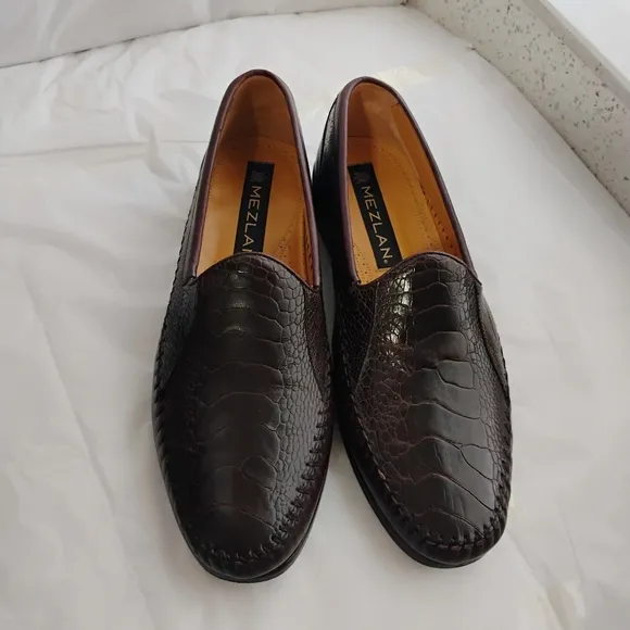 Mezlan Genuine Ostrich Slip On Loafer Shoes Mens Size 8