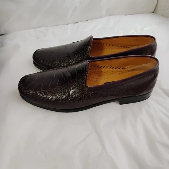 Mezlan Genuine Ostrich Slip On Loafer Shoes Mens Size 8