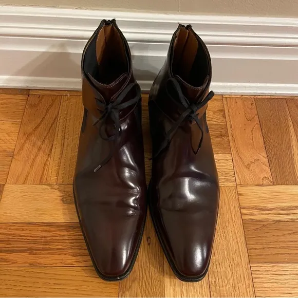 Mezlan Size 10 M Affleck Burgundy Leather Spain Dress Boots Shoes MEN'S