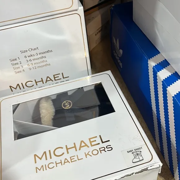 Michael Kors Baby Sweet infant booties boots shoes velour navy girls new