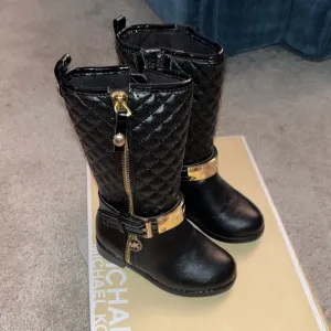 Michael Kors Kendra black boots shoes new Toddlers Girls