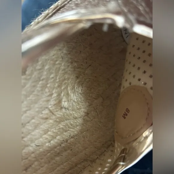 Michael Kors Kendrick Slip On Pixie Fine Perforated Espadrille Flat Gold Size 8